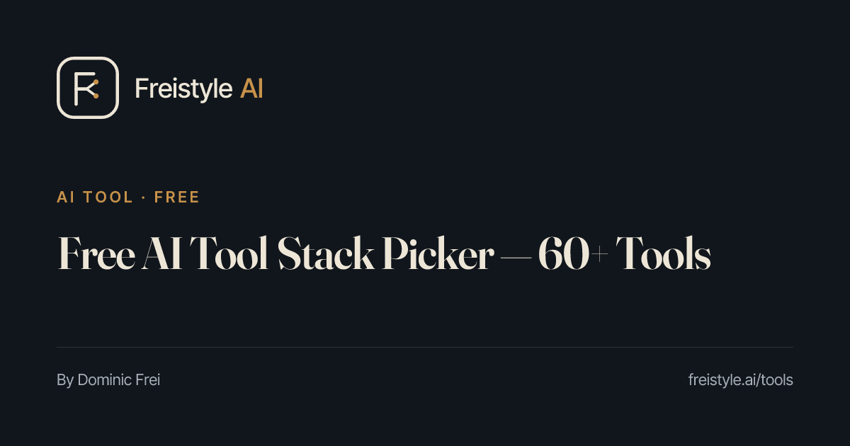Free AI Tool Stack Picker — 60+ Tools | Freistyle AI